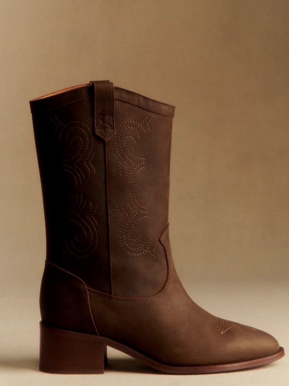 Sezane Ivana Low Boots Brown Nubuck - Size US 8 - Picture 2 of 5